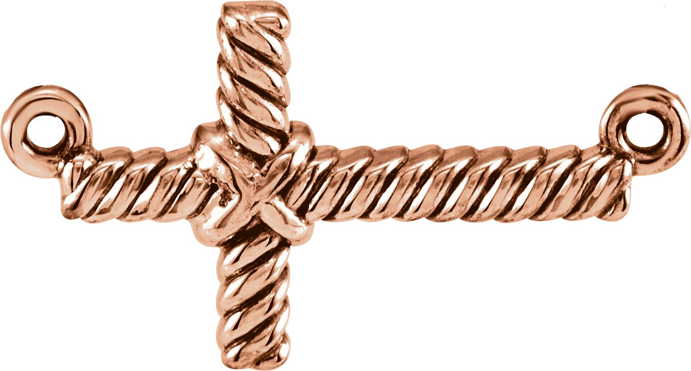 Rope Sideways Cross Necklace or Center