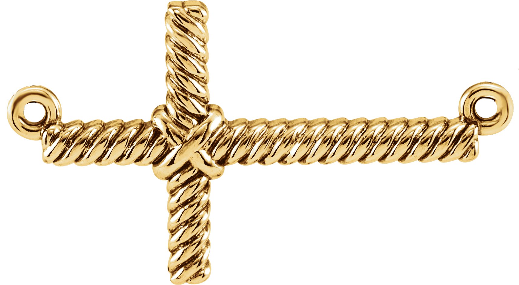 Rope Sideways Cross Necklace or Center