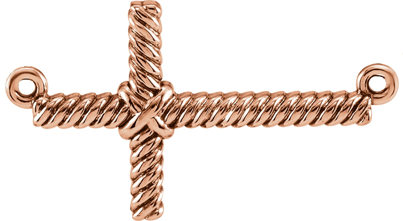 Rope Sideways Cross Necklace or Center