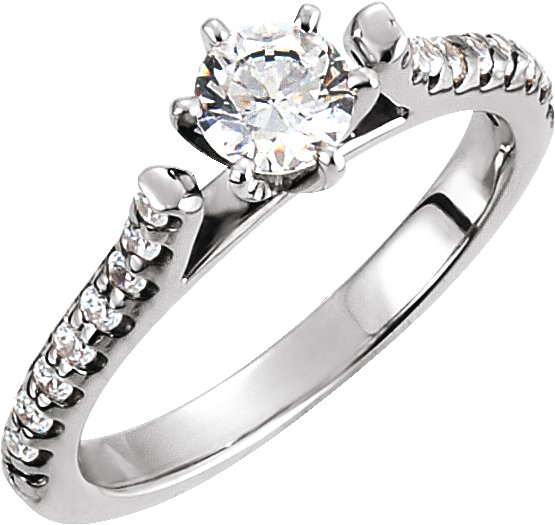 Cathedral-Style Engagement Ring Base & Band Mounting