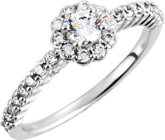 10K Rose Cluster Engagement Ring Mounting