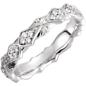 Continuum Sterling Silver 1/3 CTW Diamond Sculptural-Inspired Eternity Band Size 7