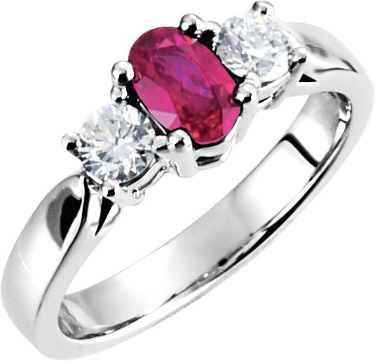 Platinum Natural Ruby & 3/8 CTW Natural Diamond Ring