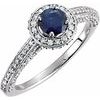 14K White Sapphire and .625 CTW Diamond Engagement Ring Ref 4434960