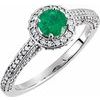 14K White Emerald and .625 CTW Diamond Engagement Ring Ref 4431972