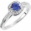 14K White Tanzanite and .33 CTW Diamond Engagement Ring Ref 4462968