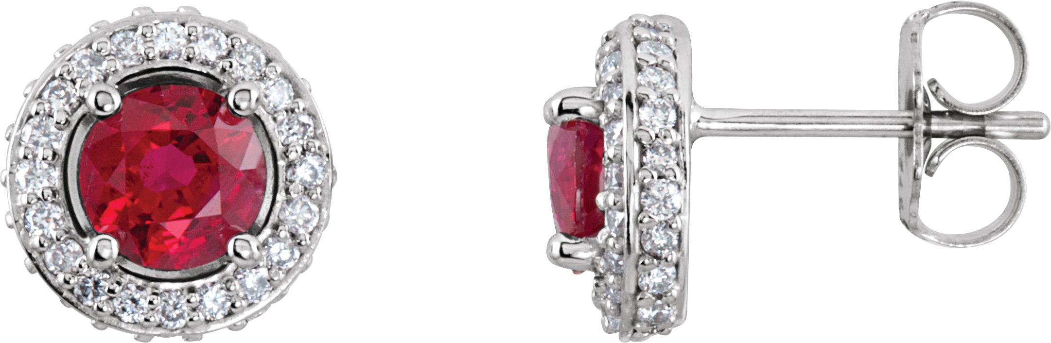 Platinum Ruby and .33 CTW Diamond Earrings Ref 11741259