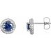 14K White Natural Blue Sapphire & 1/3 CTW Natural Diamond Earrings