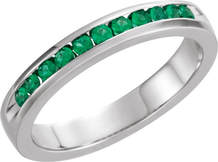 Emerald Classic Channel Set Anniversary Band Ref 11740998