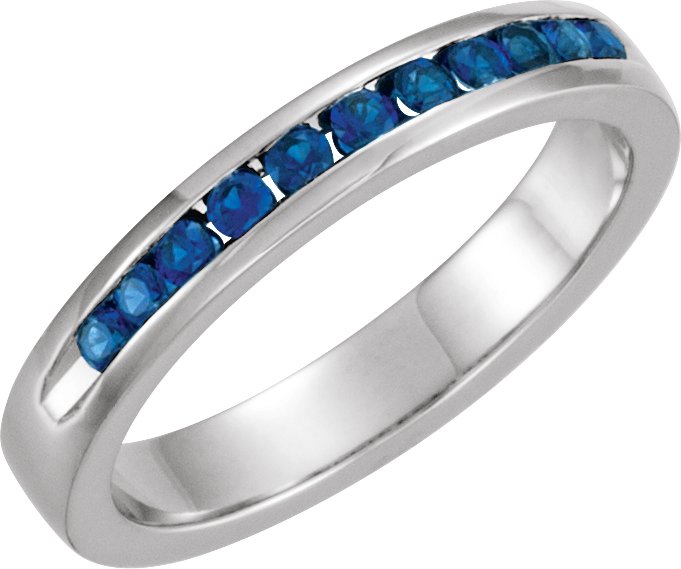 Blue Sapphire Classic Channel Set Anniversary Band Ref 11736055