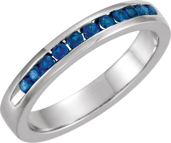 Blue Sapphire Classic Channel Set Anniversary Band Ref 11740995