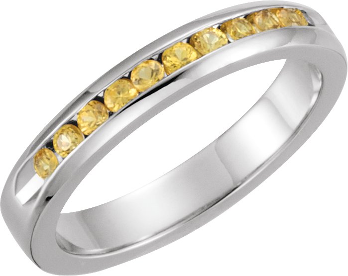 Yellow Sapphire Classic Channel Set Anniversary Band Ref 11740996