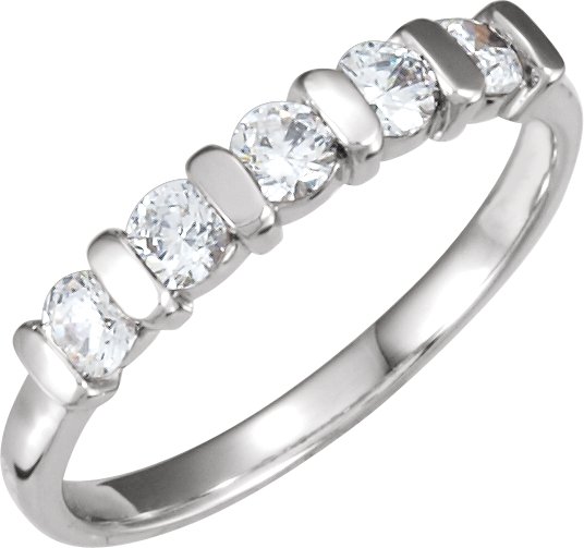 Platinum 1/2 CTW Natural Diamond Band 