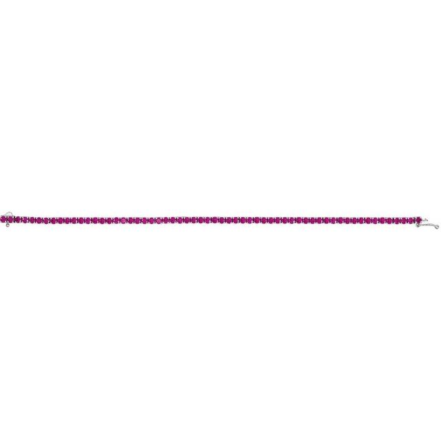 14K White Lab-Grown Ruby Line 7.25 Bracelet