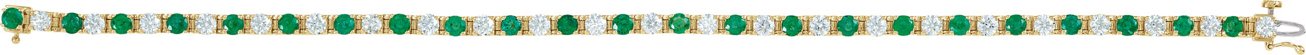 14K White Lab-Grown Emerald & 2 1/3 CTW Natural Diamond Line 7 Bracelet 