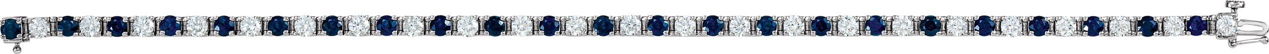 14K White Lab-Grown Blue Sapphire & 2 1/3 CTW Natural Diamond Line 7 Bracelet 