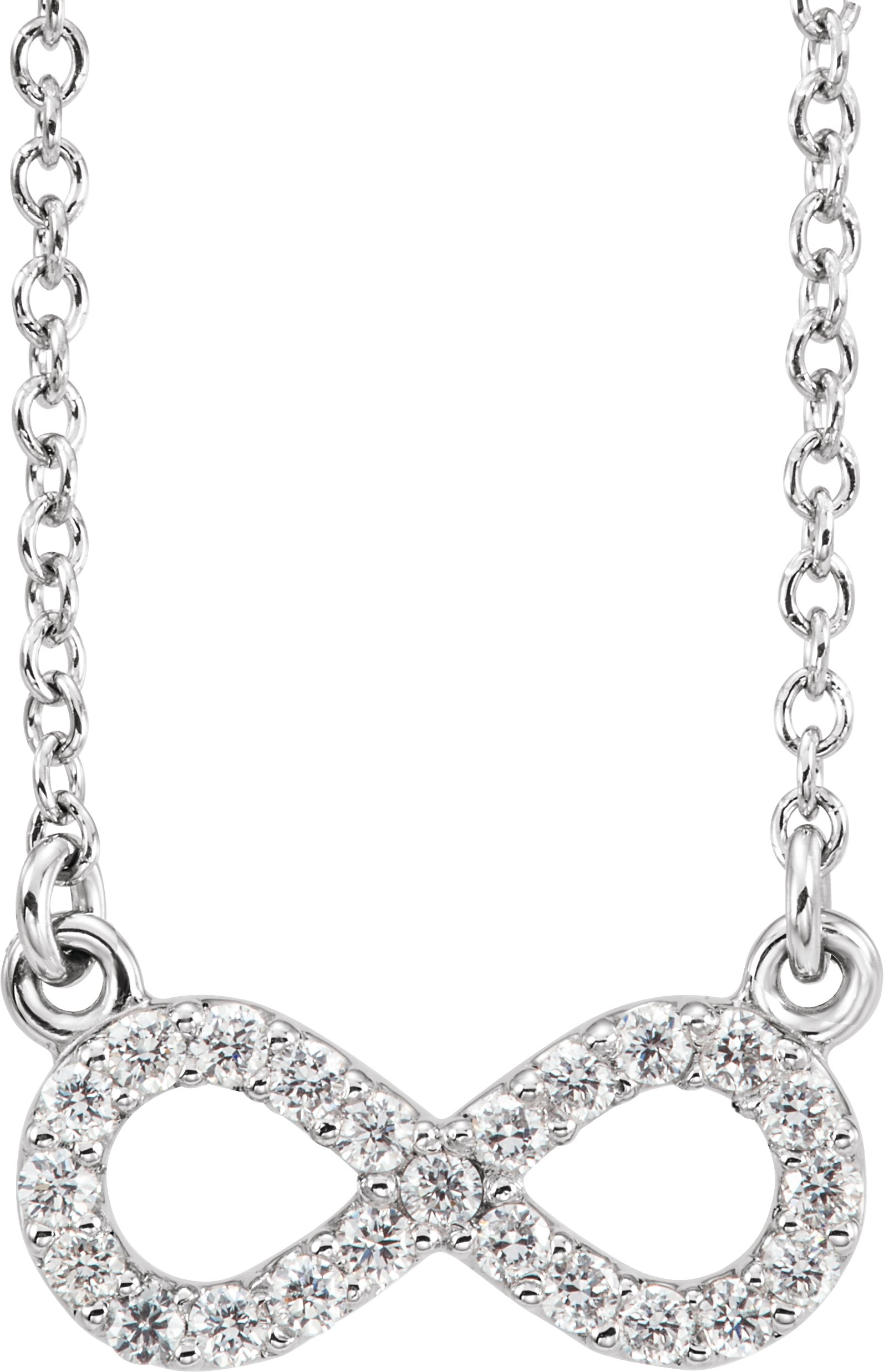 Platinum 1/10 CTW Natural Diamond Infinity 16 1/2