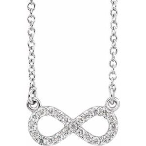 Platinum .08 CTW Natural Diamond Infinity 16 1/2" Necklace