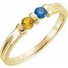 14K Yellow 2-Stone Family Stackable Ring Mounting