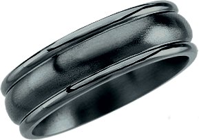 Black Titanium 7.5 mm Grooved Band Size 12.5