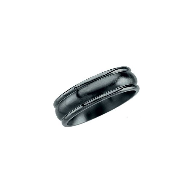 Black Titanium 7.5 mm Grooved Band Size 11.5