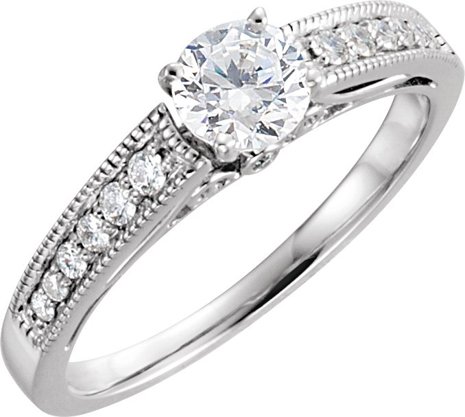 Platinum Diamond .2 CTW Engagement Ring with .13 CTW Band Ref 599031
