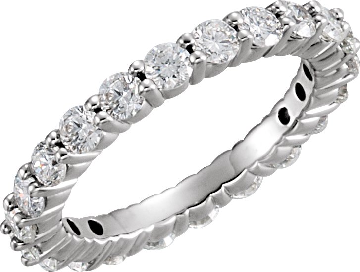 14K White 2 CTW Natural Diamond Eternity Band Size 8.5