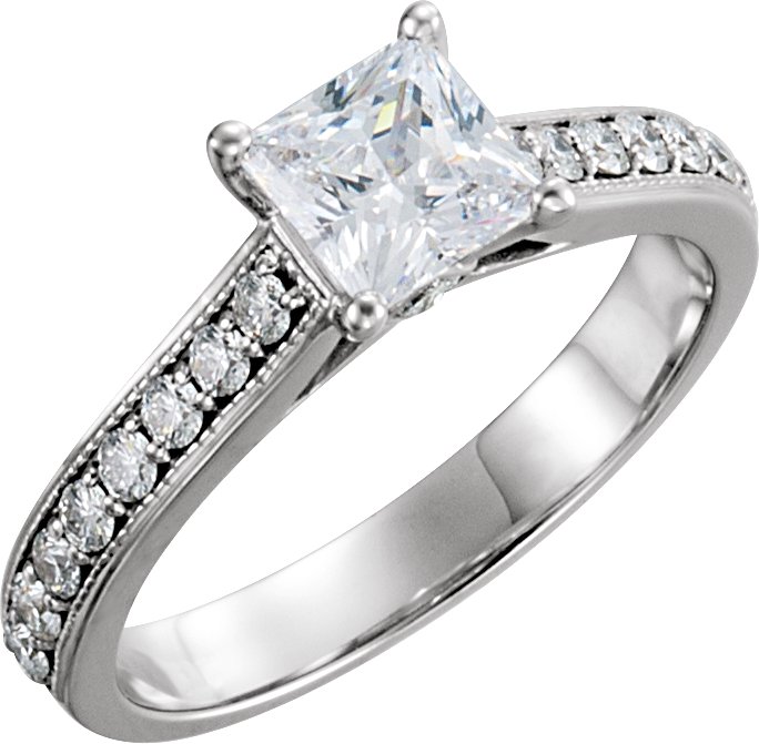 14K White .75 CTW Diamond Engagement Ring Ref 3758286