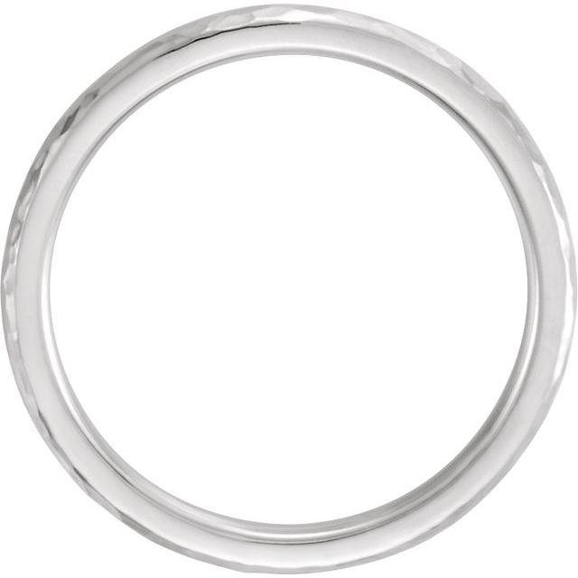 Continuum Sterling Silver 3 mm Half Round Band with Hammered Textured Size [cv