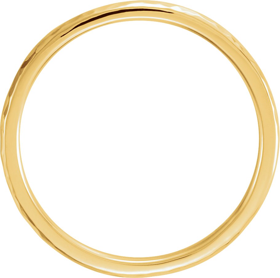 Alternative view of Standard-Fit Half Round Band With Hammer Finish – 14K Yellow Gold