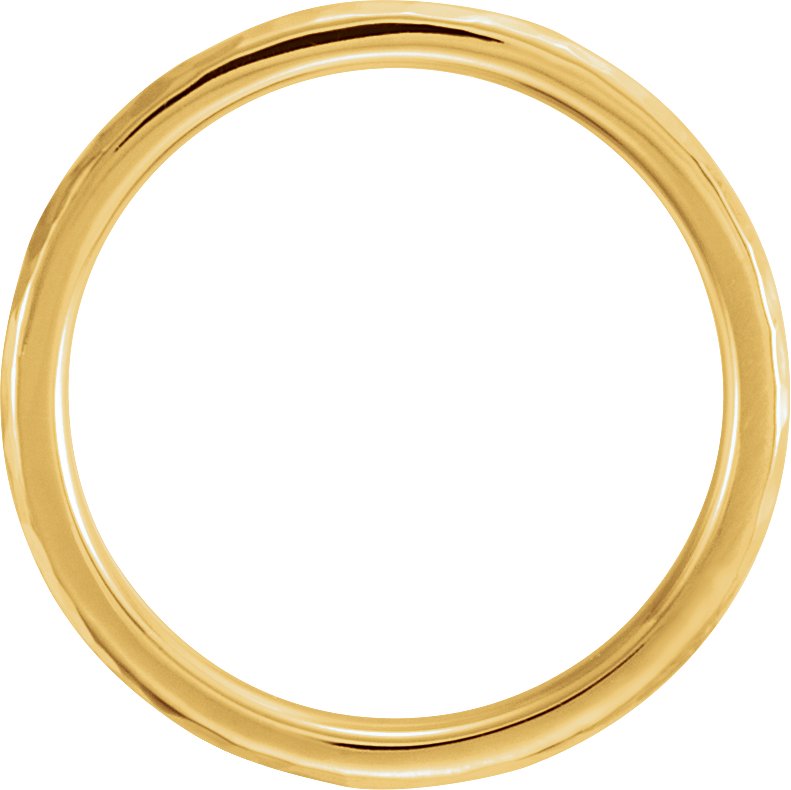 14K Yellow 3 mm Half Round Band with Hammer Finish Size 5 