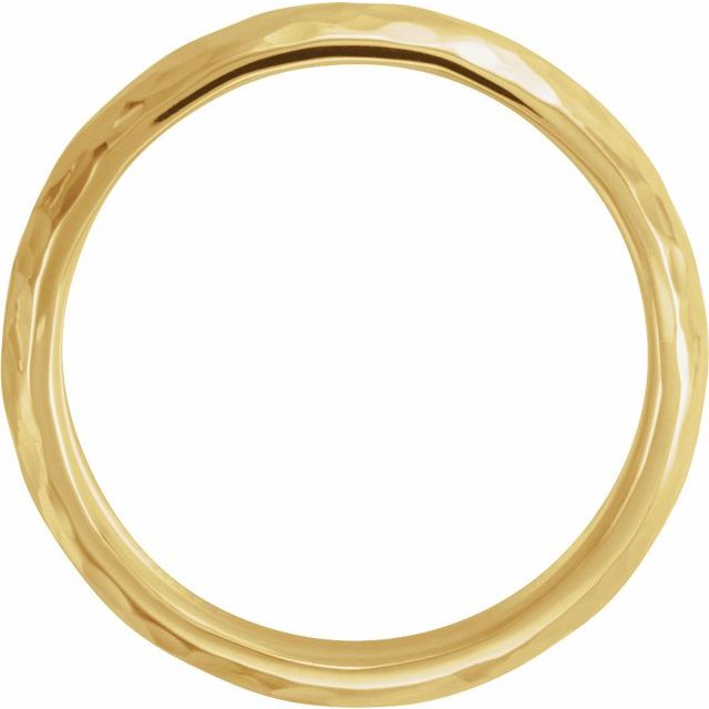 14K Yellow 5 mm Half Round Band with Hammer Finish Size 10 
