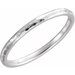14K White 2 mm Half Round Hammered Comfort-Fit Band Size 5