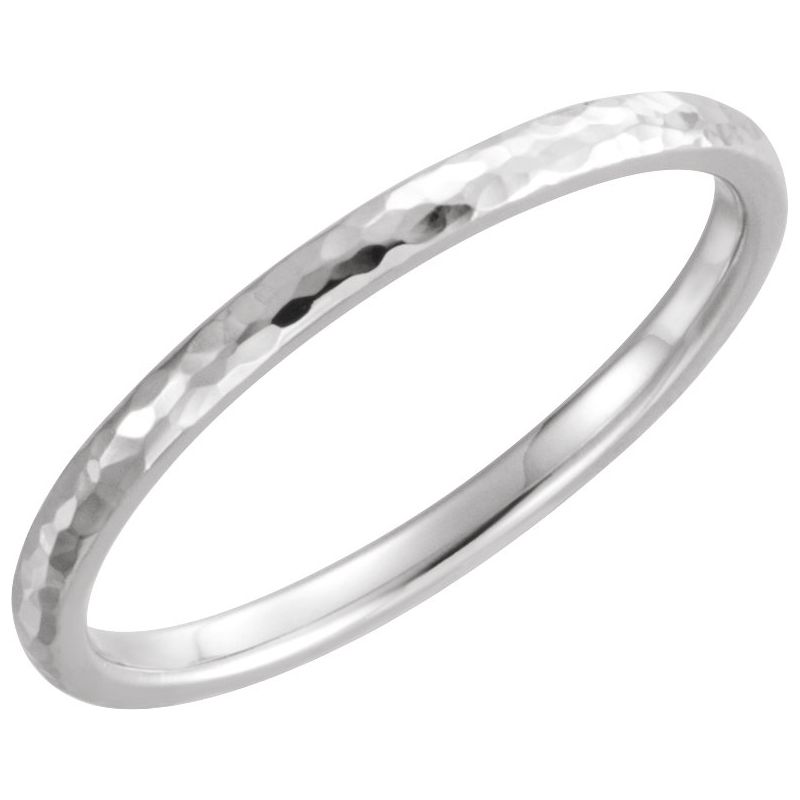 Comfort-Fit Half Round Band with Hammer Finish