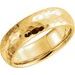 14K Yellow 7 mm Half Round Hammered Comfort-Fit Band Size 10