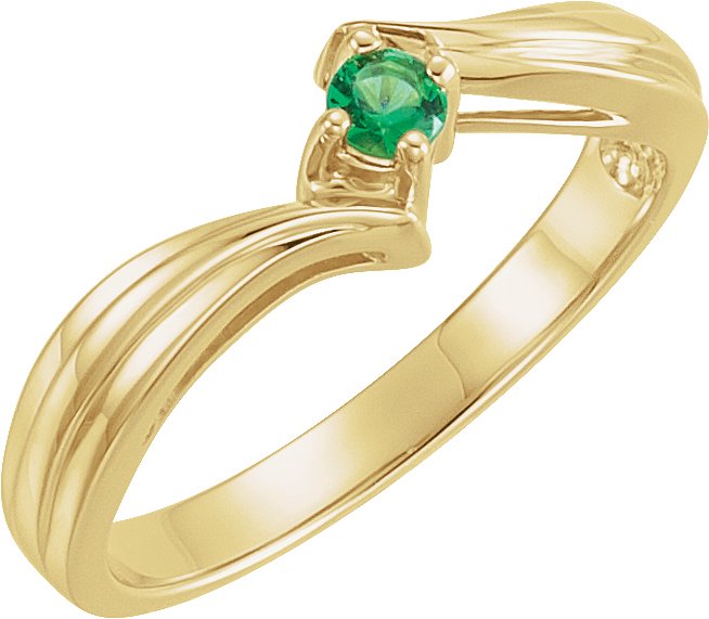 14K Yellow 3 mm Round 1-Stone Family Bypass Ring Mounting