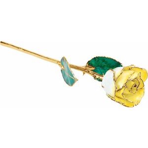 Lacquered Cream Yellow Rose with Gold Trim | Stuller
