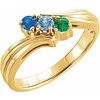 14K Yellow 3-Stone Family Bypass Ring Mounting