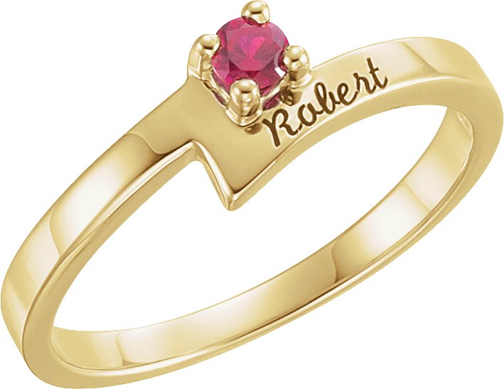 14K Yellow 1-Stone Family Ring Mounting