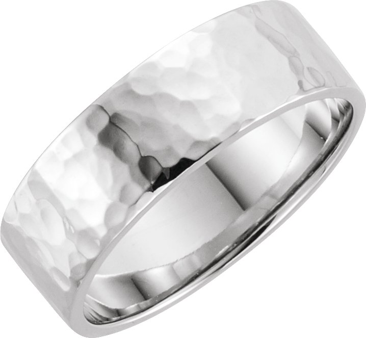 14K White 6 mm Flat Band Size 10
