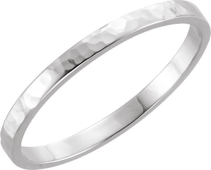 14K White 2 mm Flat Band Size 7