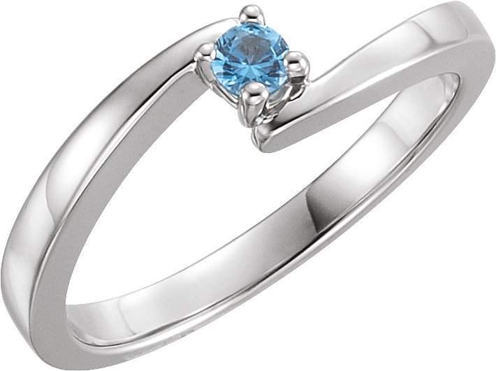 14K White 1-Stone Family Bypass Ring Mounting