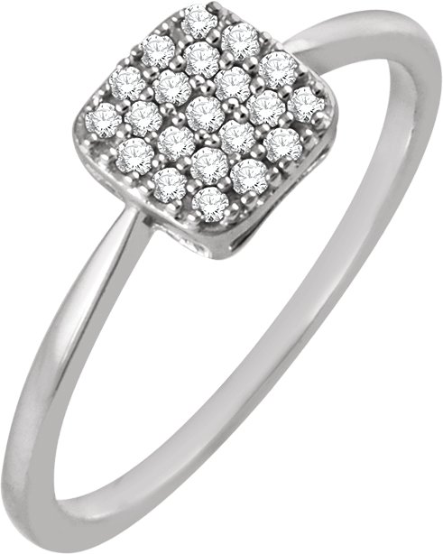 1/6 CTW Natural Diamond Cluster Ring