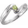 14K White 1-Stone Family Bypass Ring Mounting