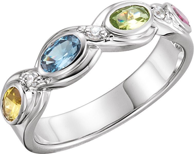 Family Bezel-Set Ring