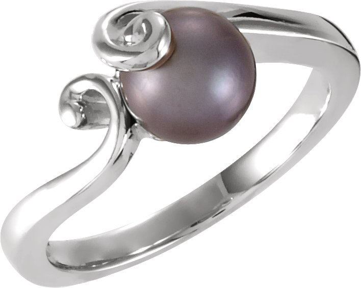 Black Cultured Pearl Ring 7mm Ref 316266