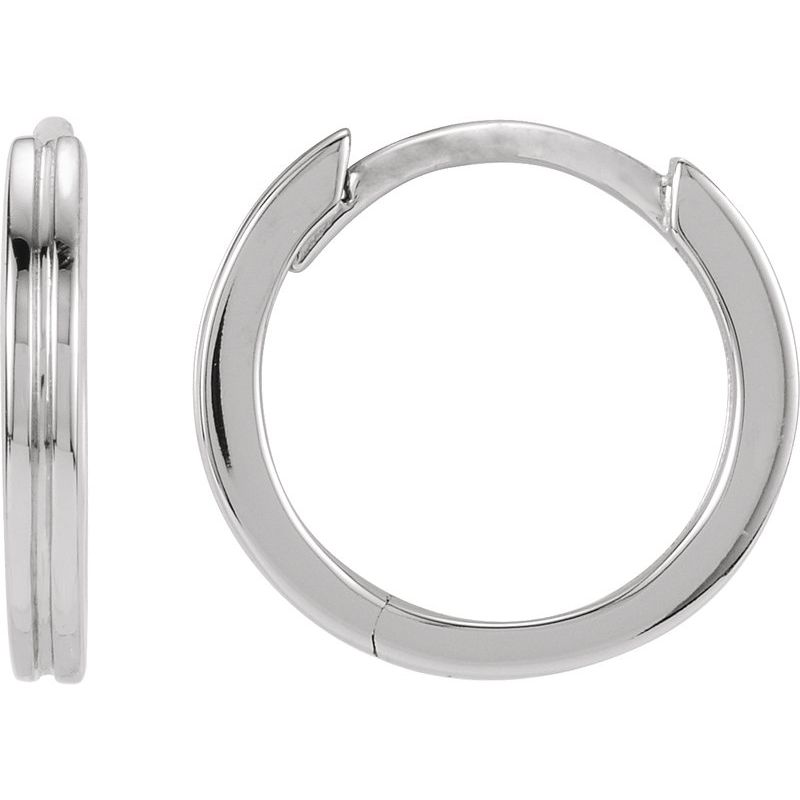 Grooved Huggie Hoop Earrings