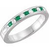 Emerald and .125 CTW Diamond Classic Channel Set Anniversary Band Ref 11741010