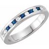 Blue Sapphire and .125 CTW Diamond Classic Channel Set Anniversary Band Ref 11741011