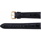 16 mm Regular Black EZ-Change™ Genuine Crocodile Padded Watch Band